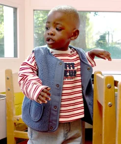 Gilet sans manches bébé garçon sherpa bleu