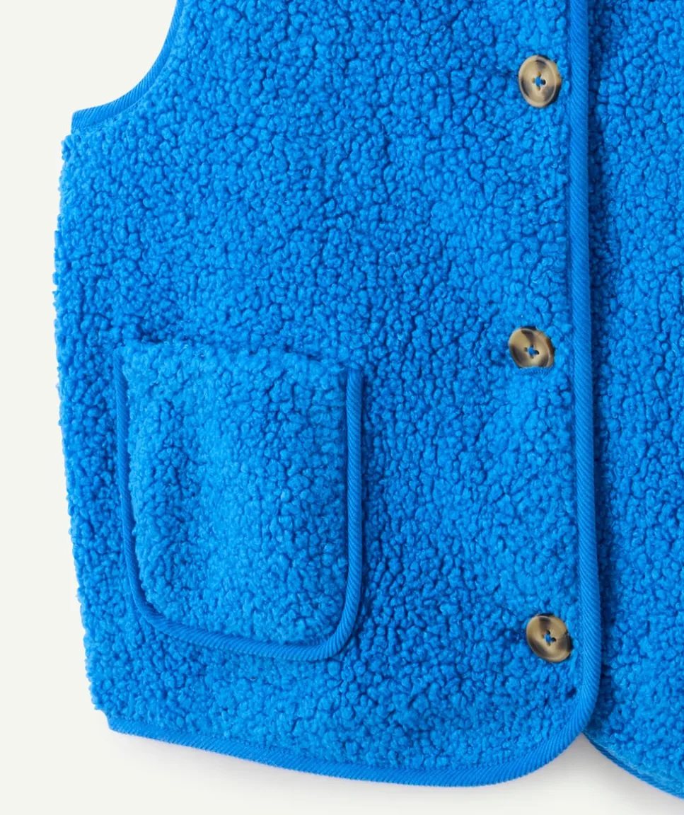 Gilet sans manches fille bleu