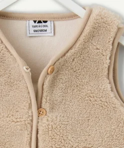 Gilet sans manches naissance effet sherpa