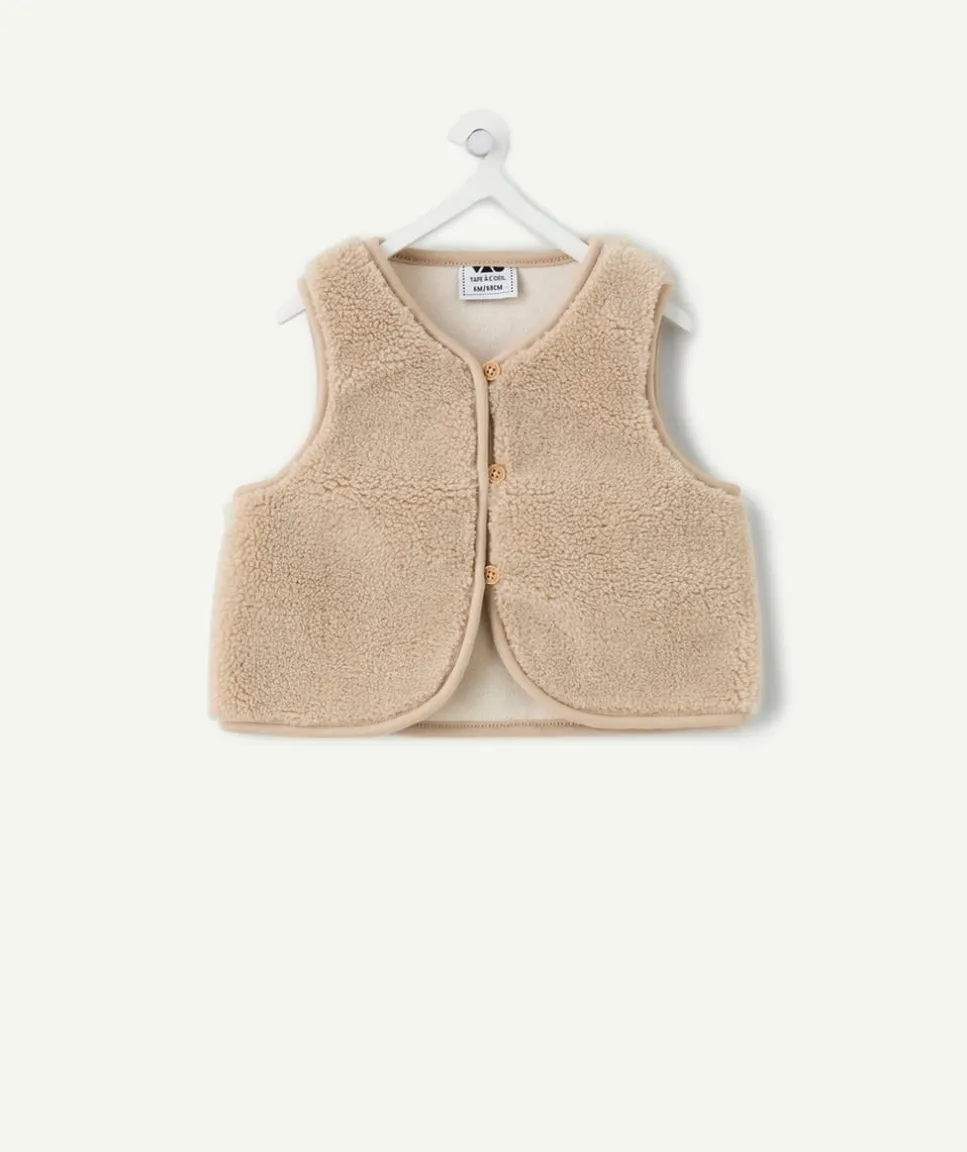 Gilet sans manches naissance effet sherpa