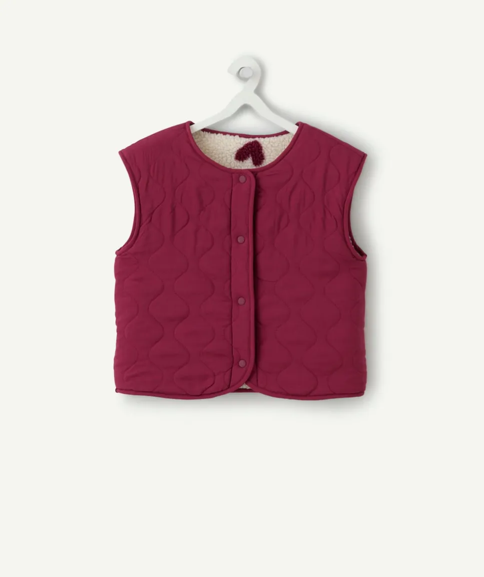 Gilet sherpa sans manches fille réversible