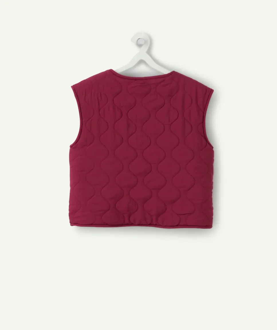 Gilet sherpa sans manches fille réversible
