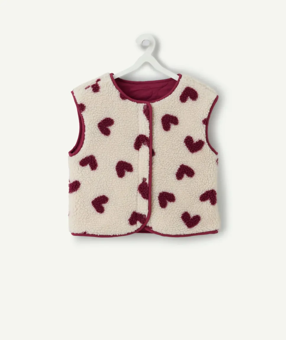Gilet sherpa sans manches fille réversible