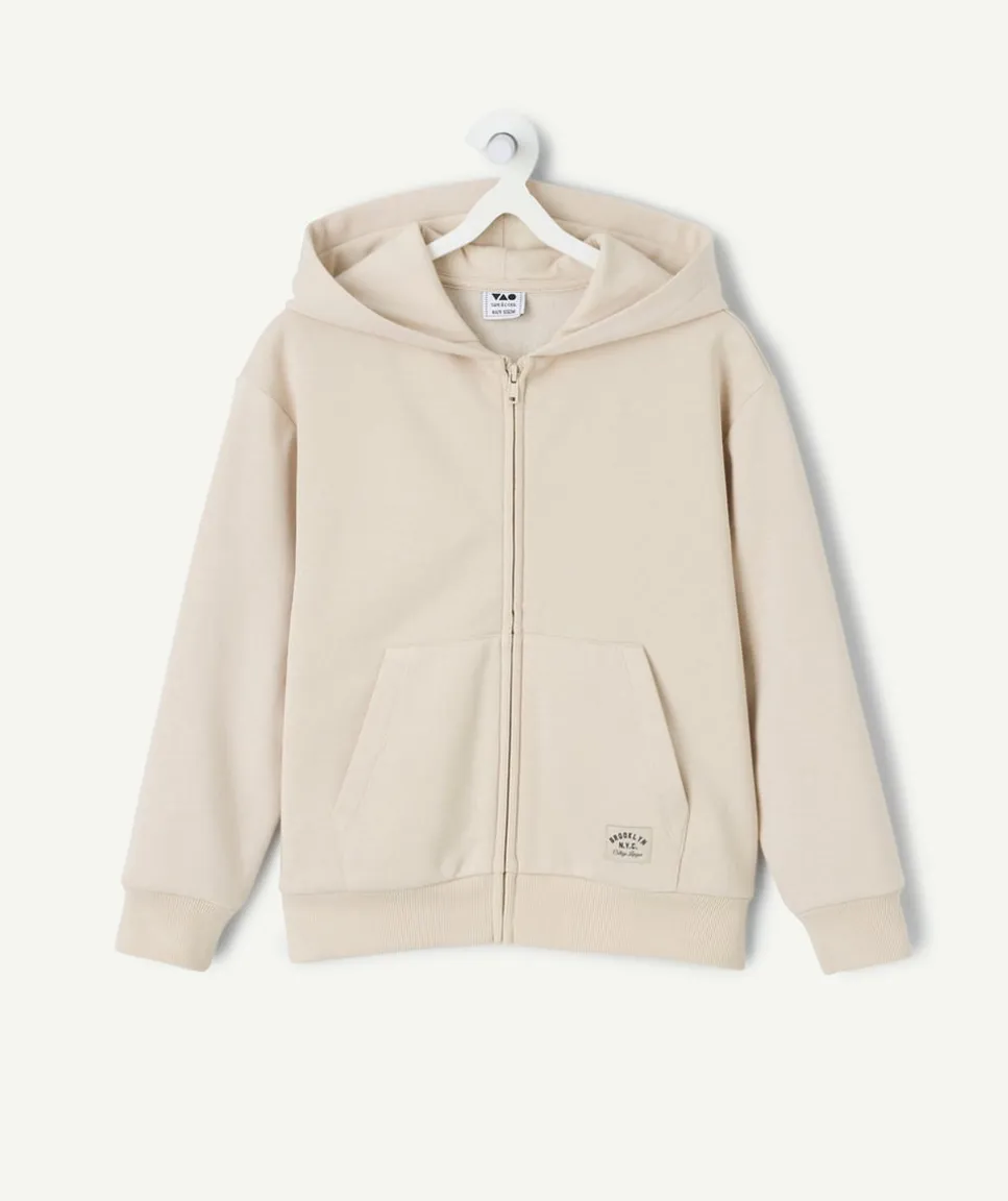 Gilet zippé garçon beige