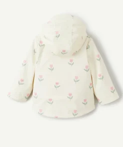 Imperméable 2 en 1 doudoune sans manches imprimé fleurs et rose