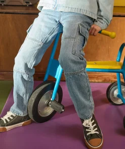 Jean droit cargo garçon en denim
