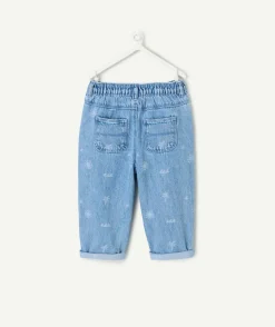 Jean enfant imprimé bleu élastique