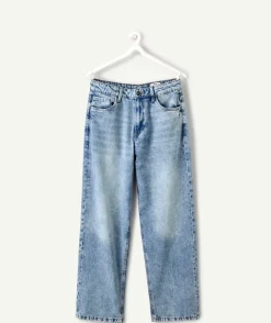 Jean fille baggy bleu delavé