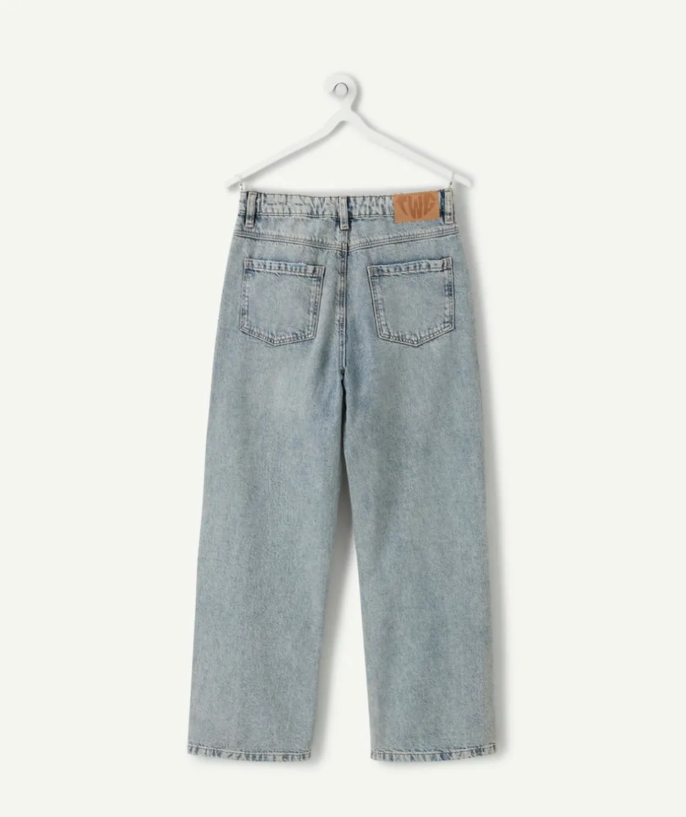 Jean fille baggy bleu délavé verdi