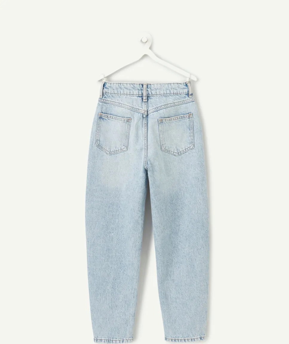 Jean fille balloon denim délavé
