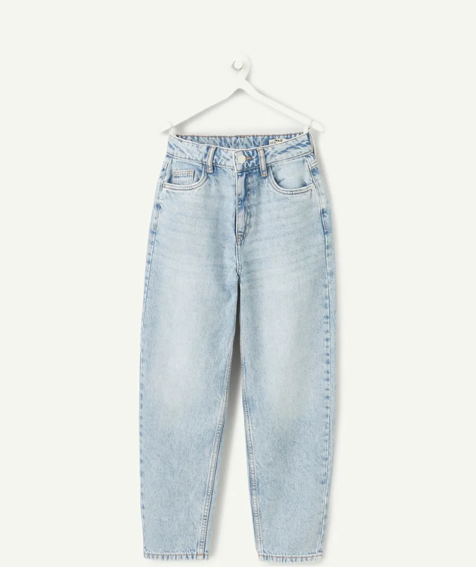 Jean fille balloon denim délavé