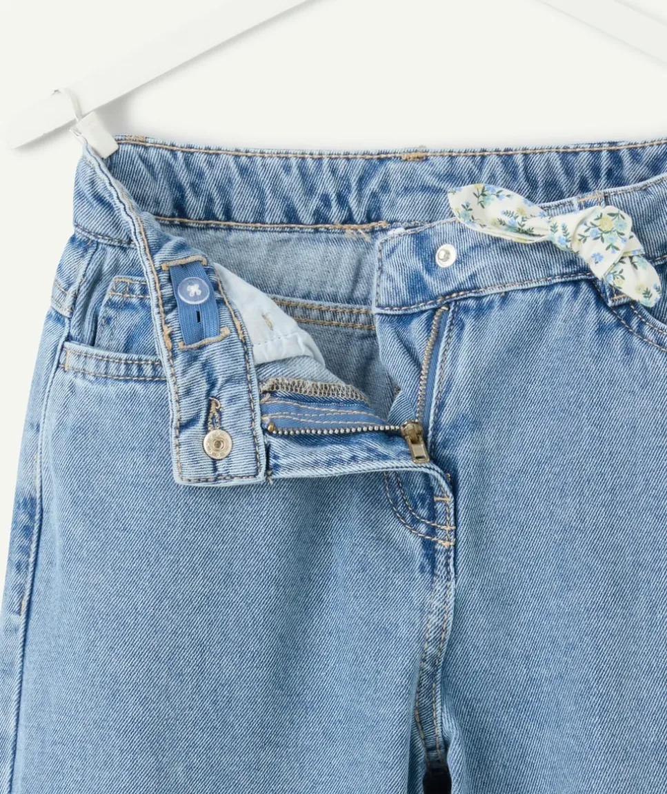 Jean fille denim bleu coupe balloon