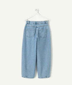 Jean fille denim bleu coupe balloon