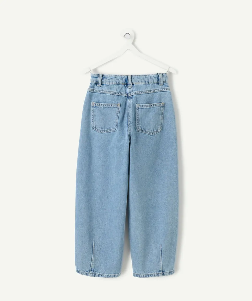Jean fille denim bleu coupe balloon