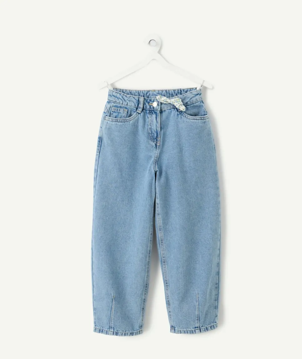 Jean fille denim bleu coupe balloon