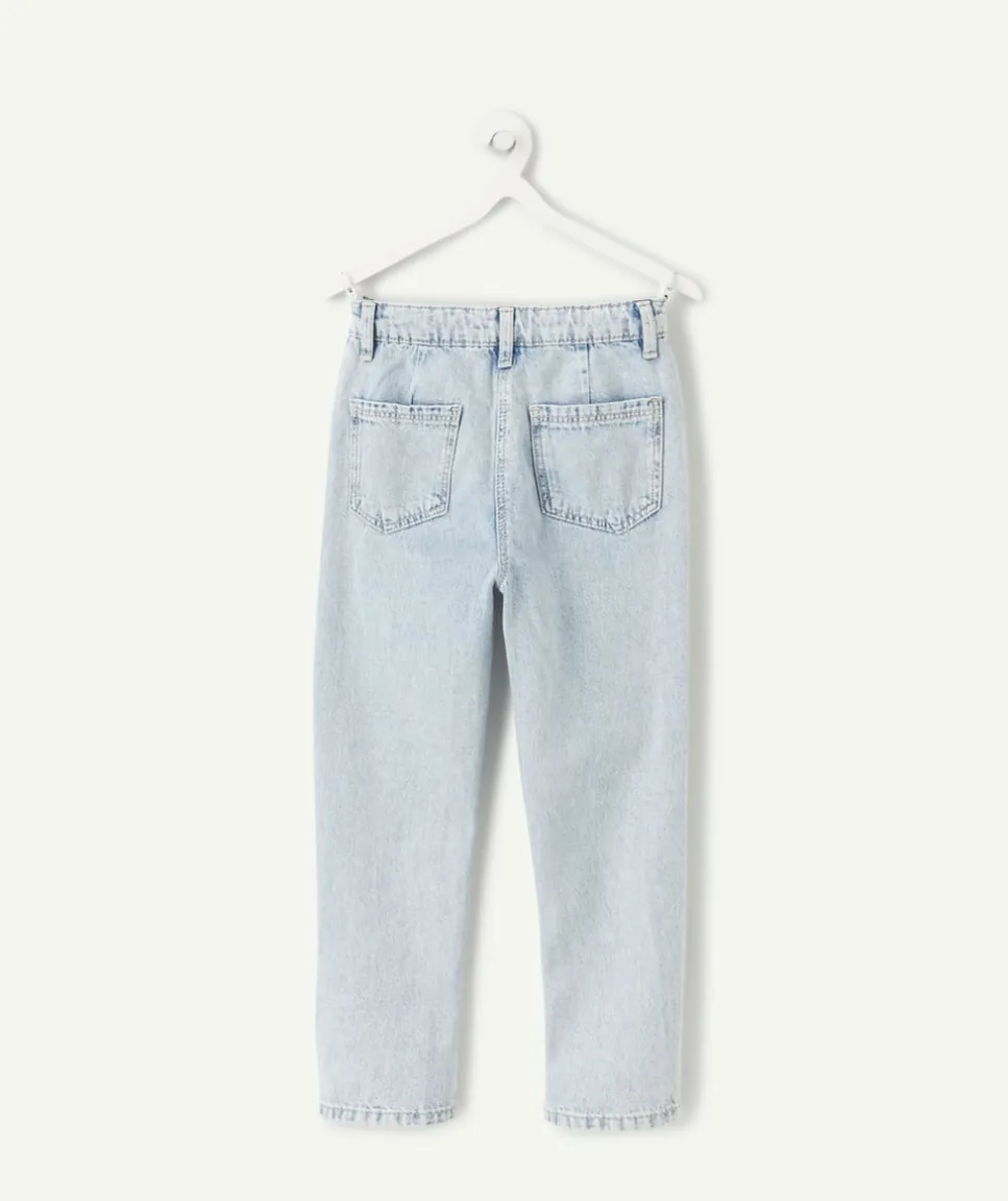 Jean fille droit bleu