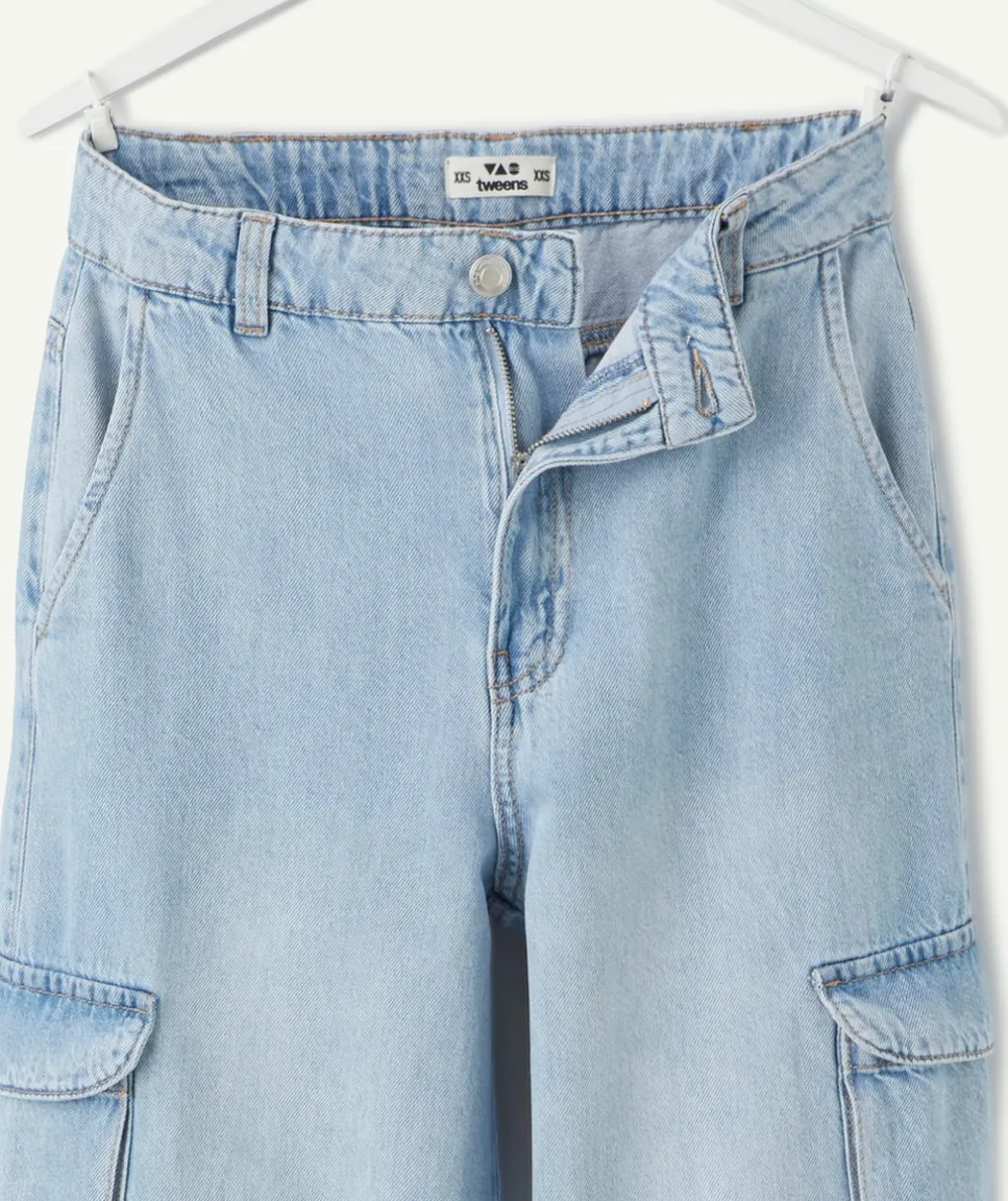 Jean fille droit bleu clair