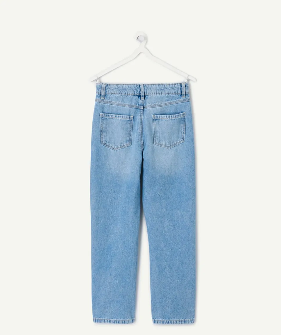 Jean fille droit bleu moyen