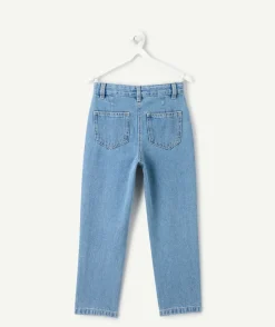 Jean fille droit denim bleu