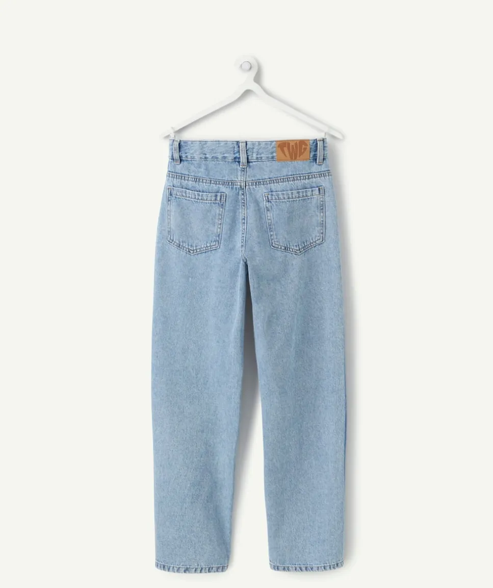 Jean fille droit denim bleu