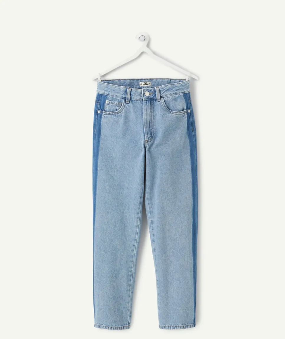 Jean fille droit denim bleu