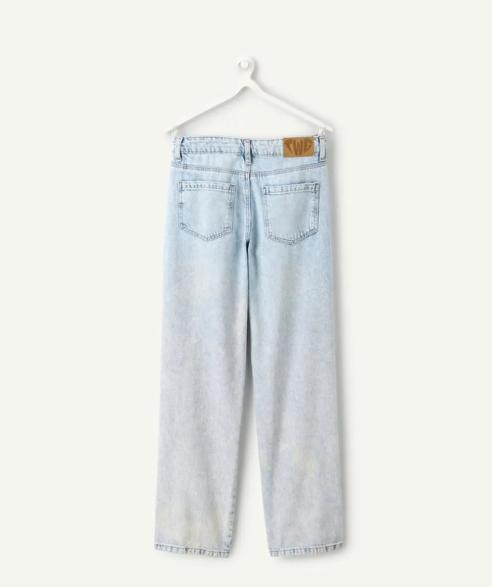 Jean fille droit denim clair