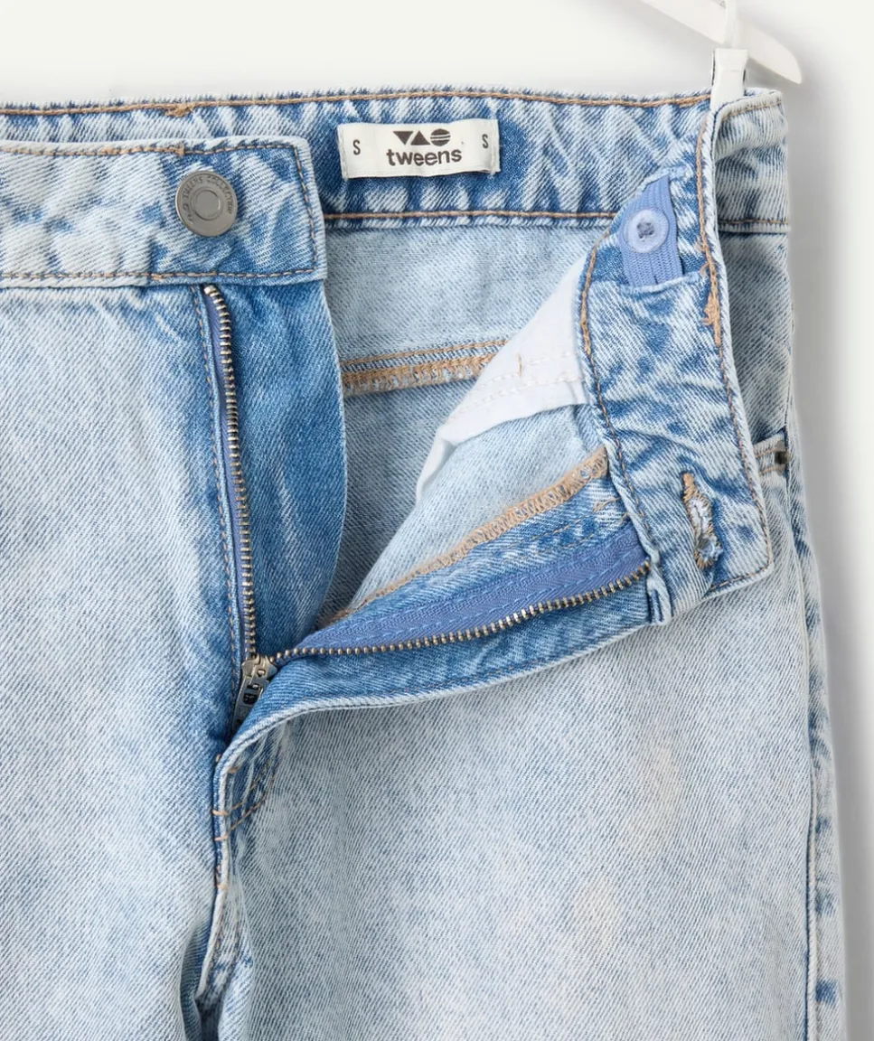 Jean fille droit denim clair