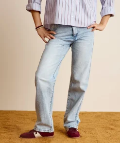 Jean fille droit denim clair