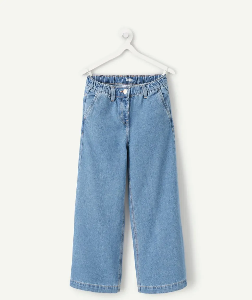 Jean fille large denim bleu