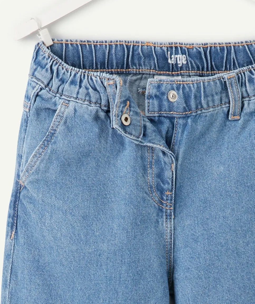 Jean fille large denim bleu