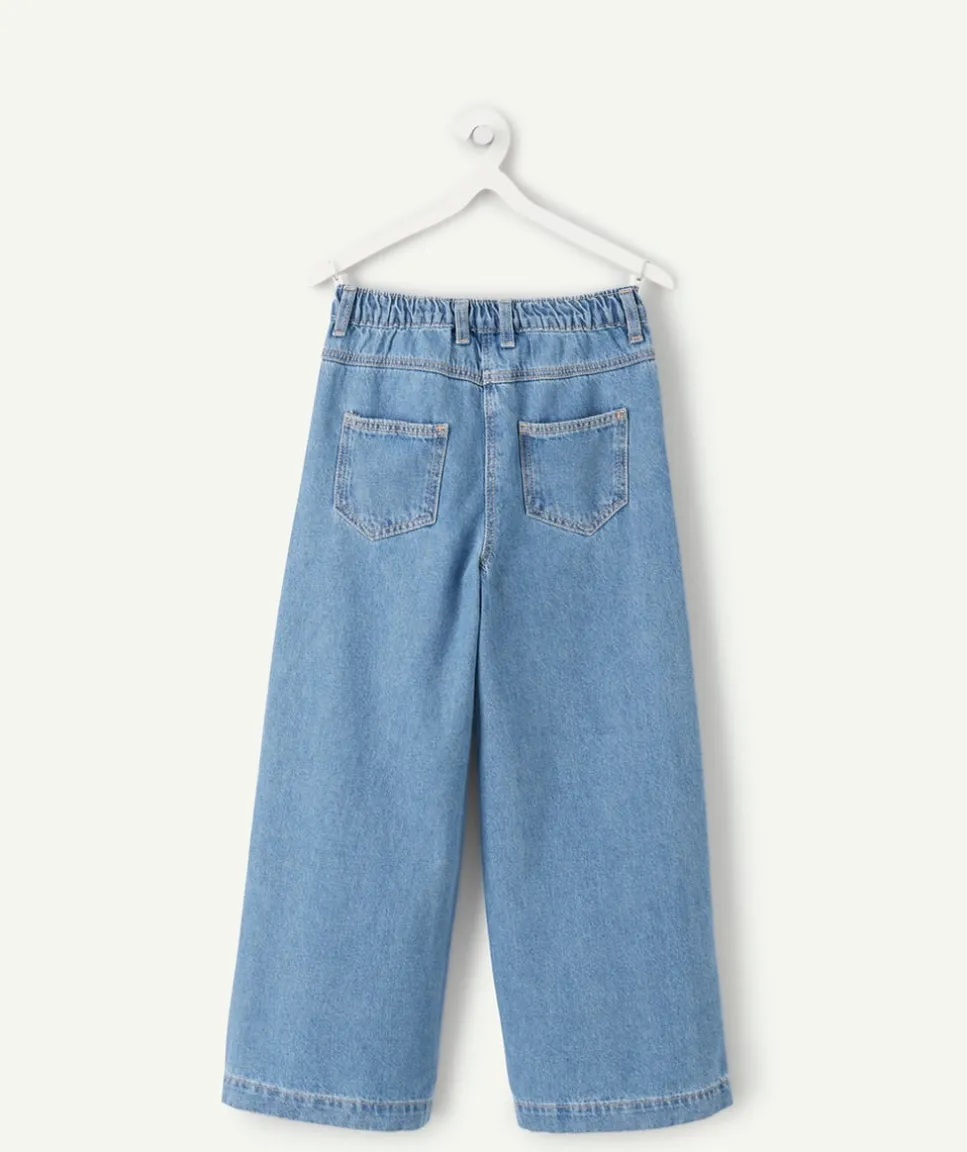 Jean fille large denim bleu