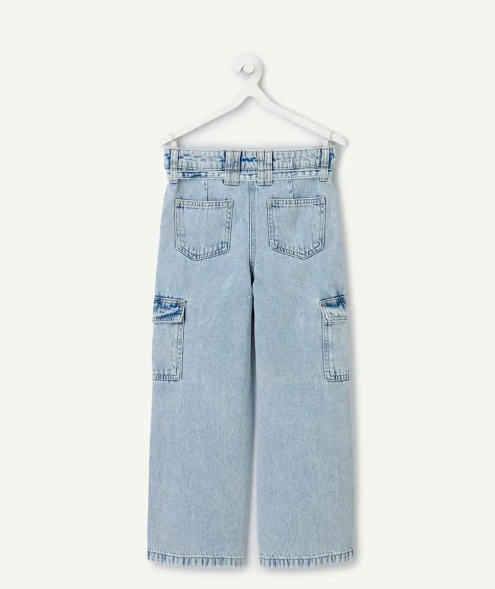 Jean fille large denim bleu