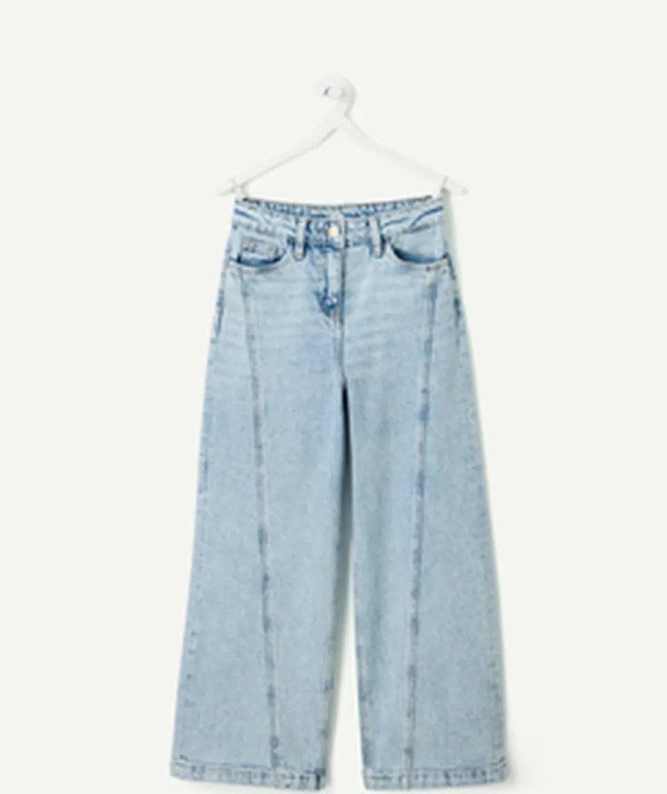 Jean fille large denim bleu clair