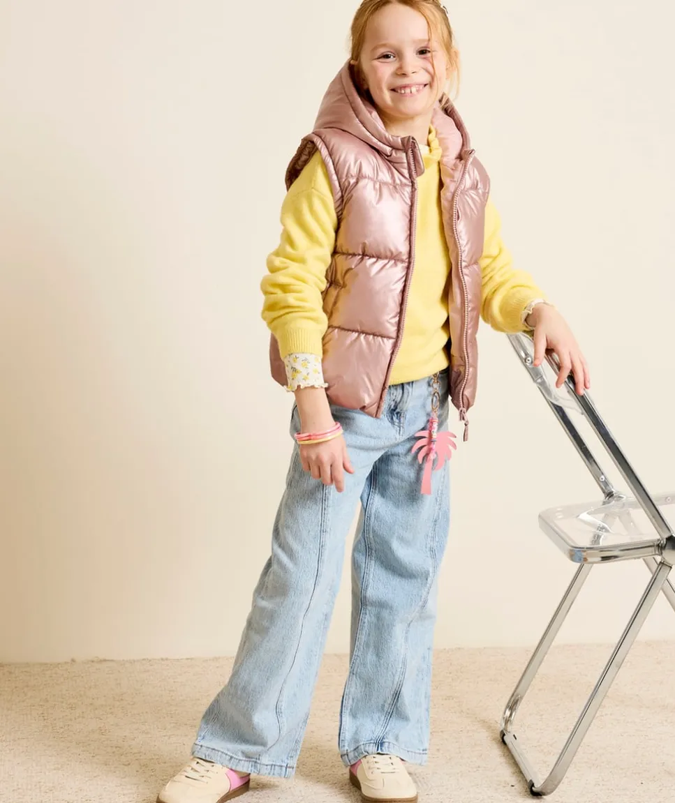 Jean fille large denim bleu clair