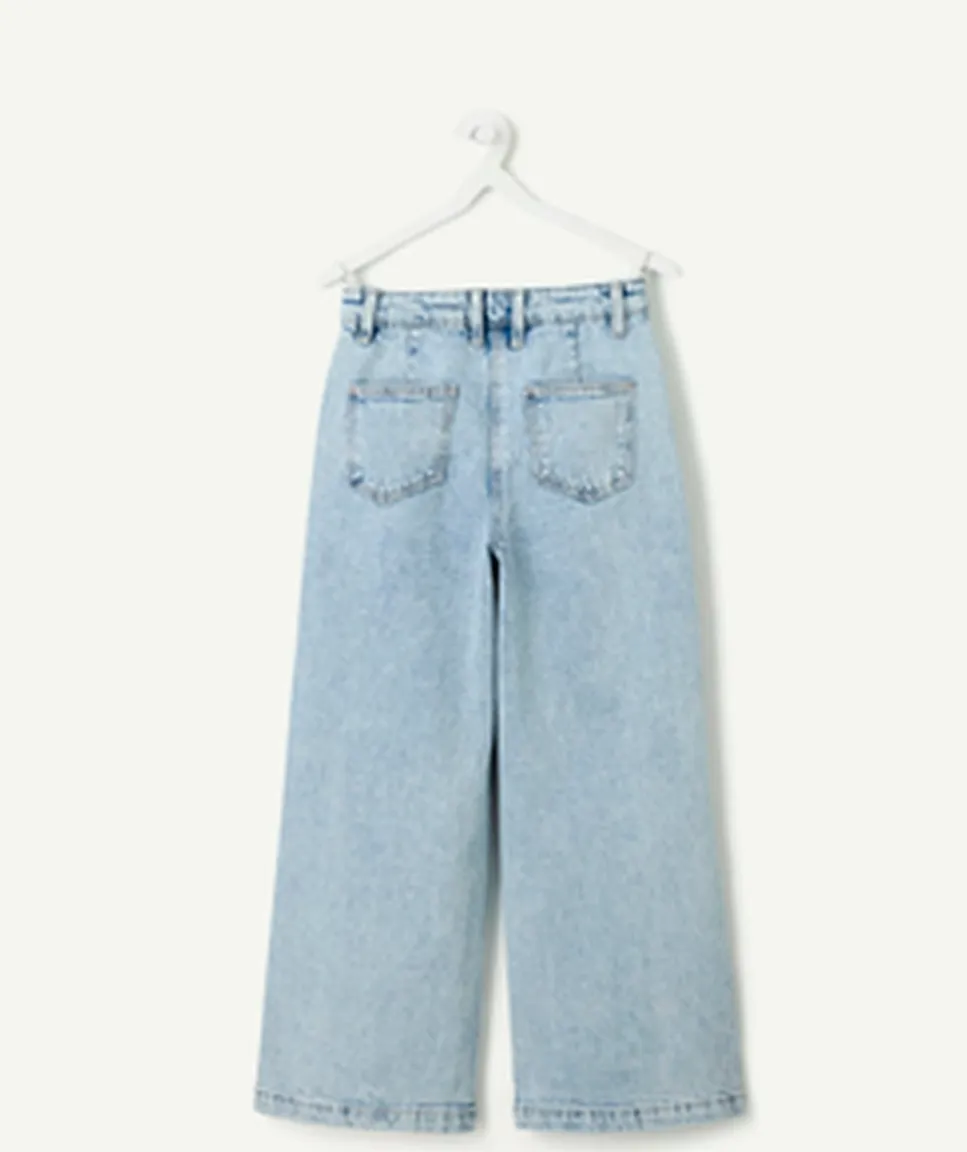 Jean fille large denim bleu clair