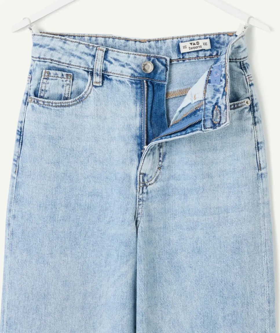Jean fille large denim clair