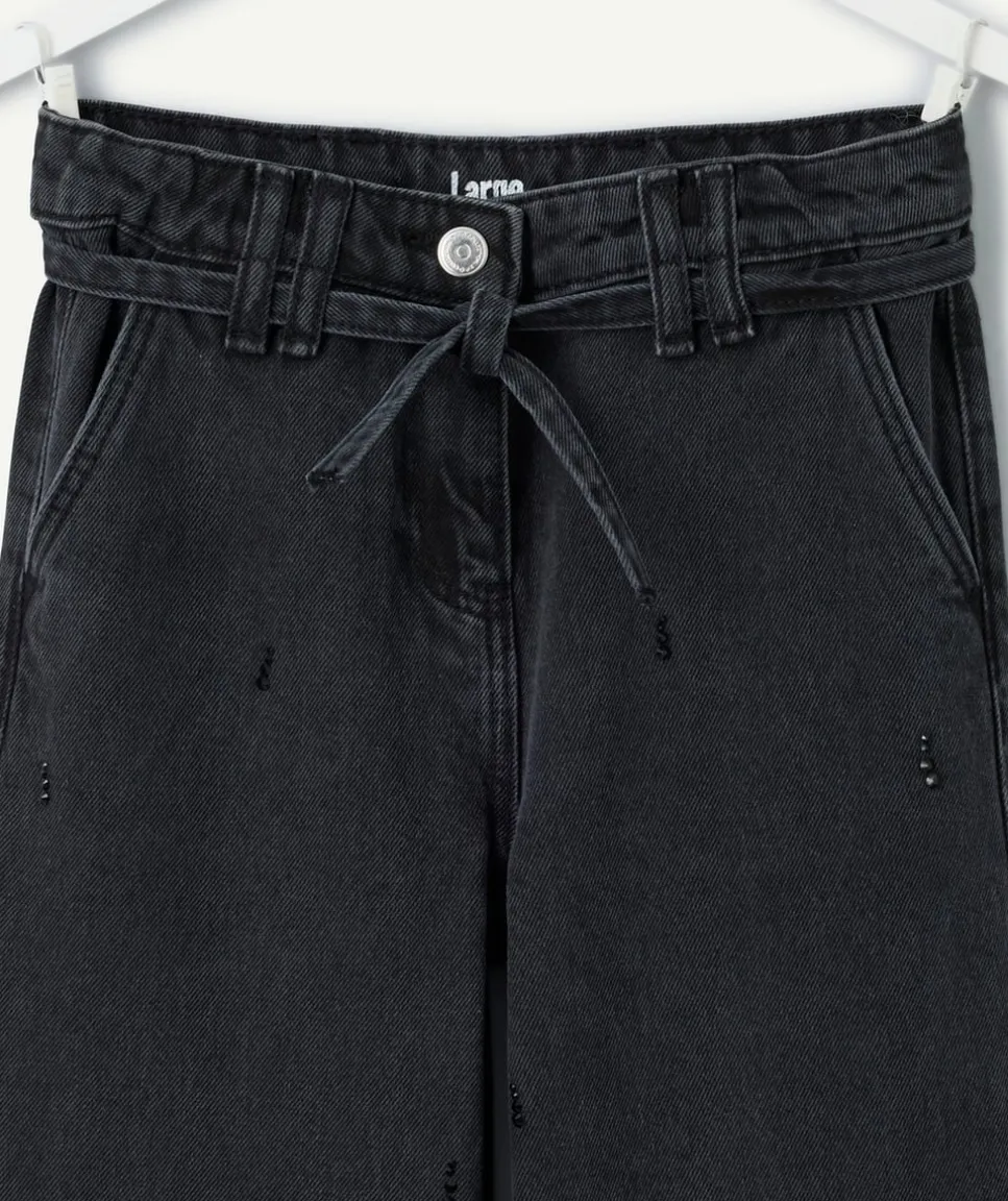Jean fille large noir