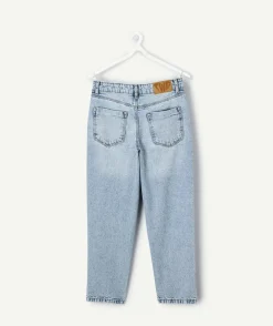 Jean fille mom bleu délavé