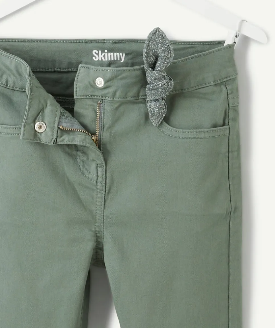 Jean fille skinny vert