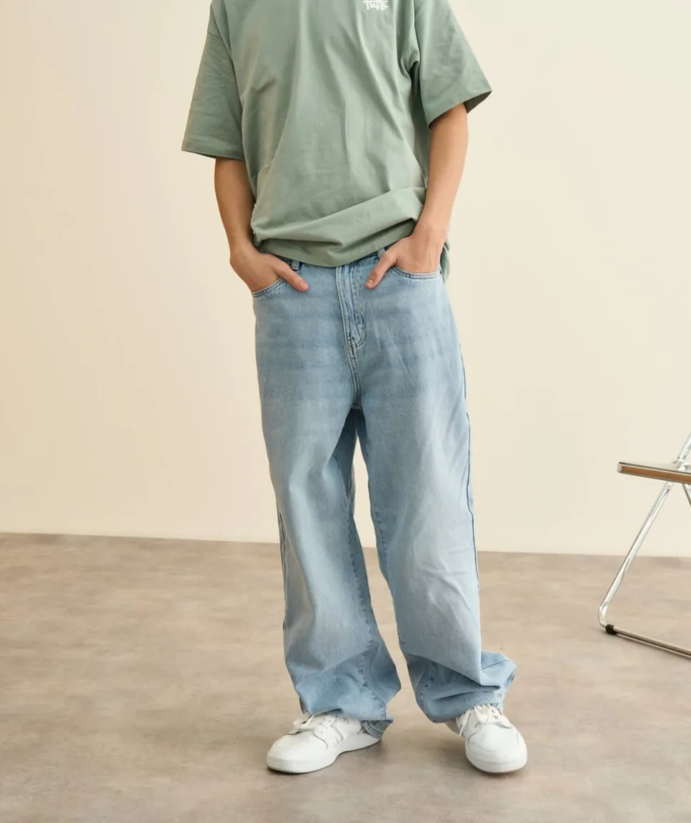 Jean garçon baggy denim bleu
