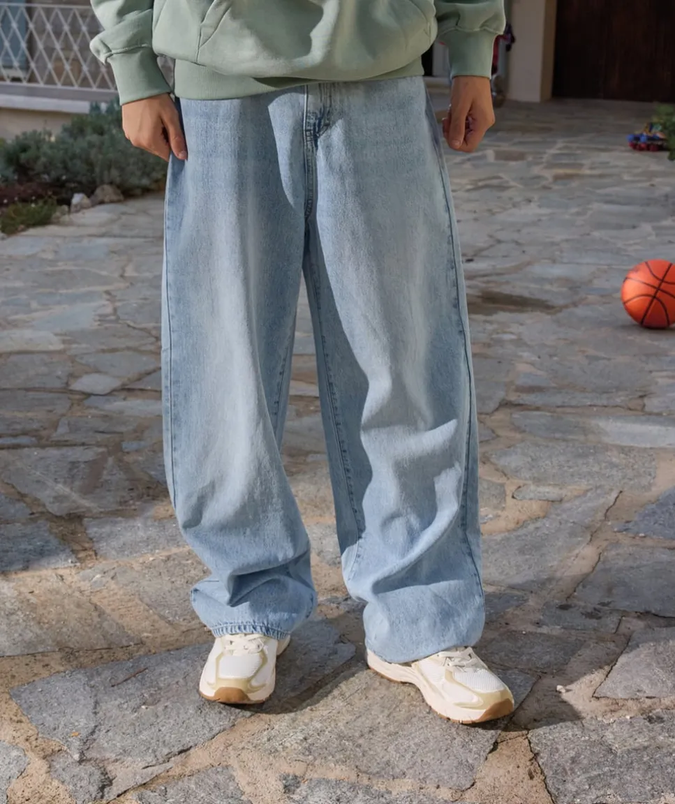 Jean garçon baggy denim clair