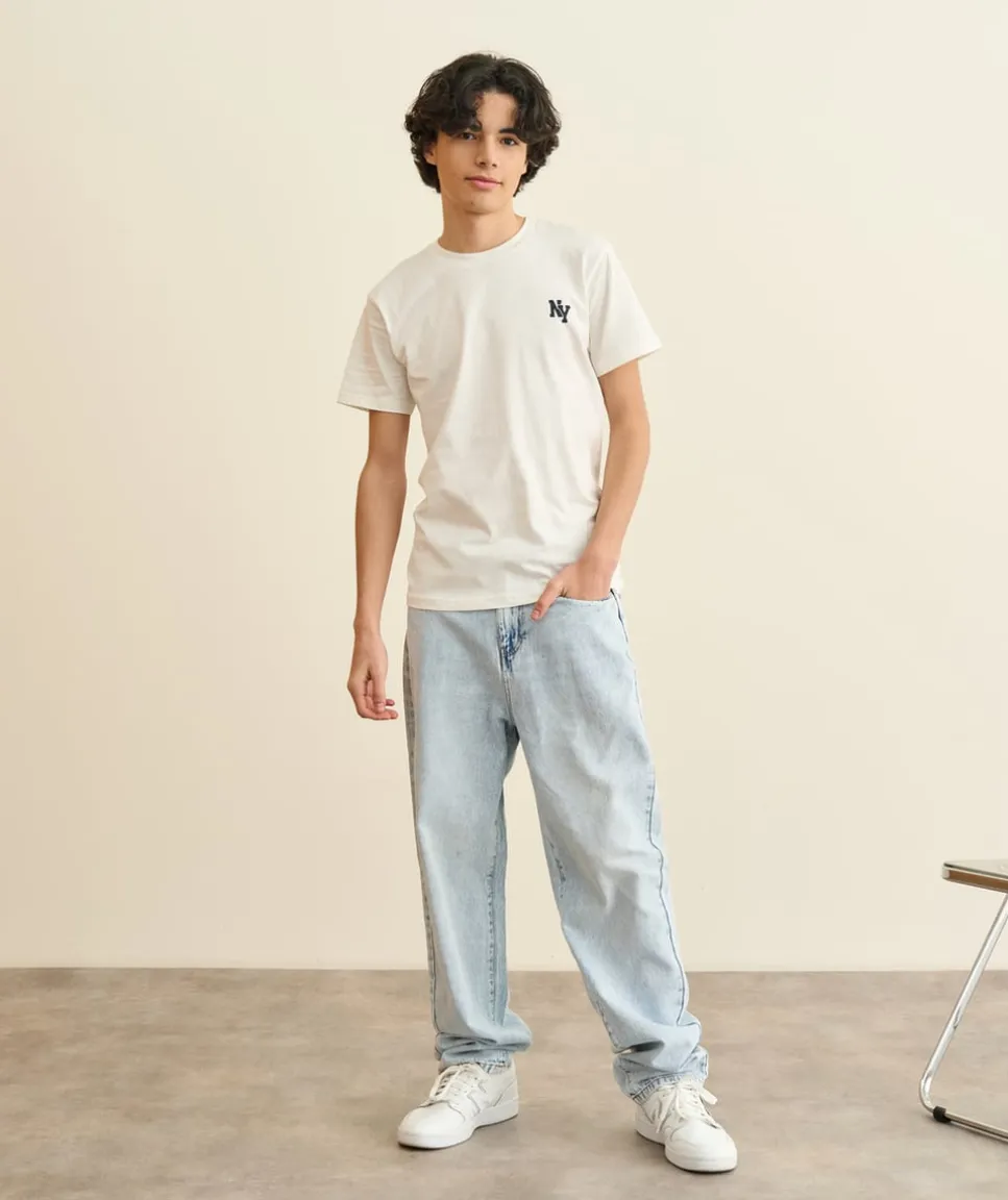 Jean garçon baggy denim clair