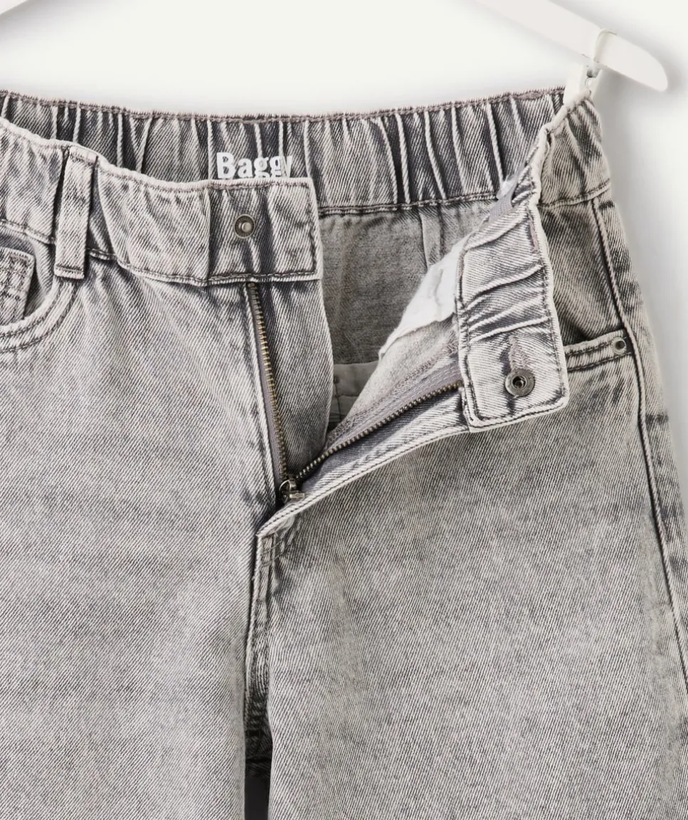 Jean garçon baggy denim gris