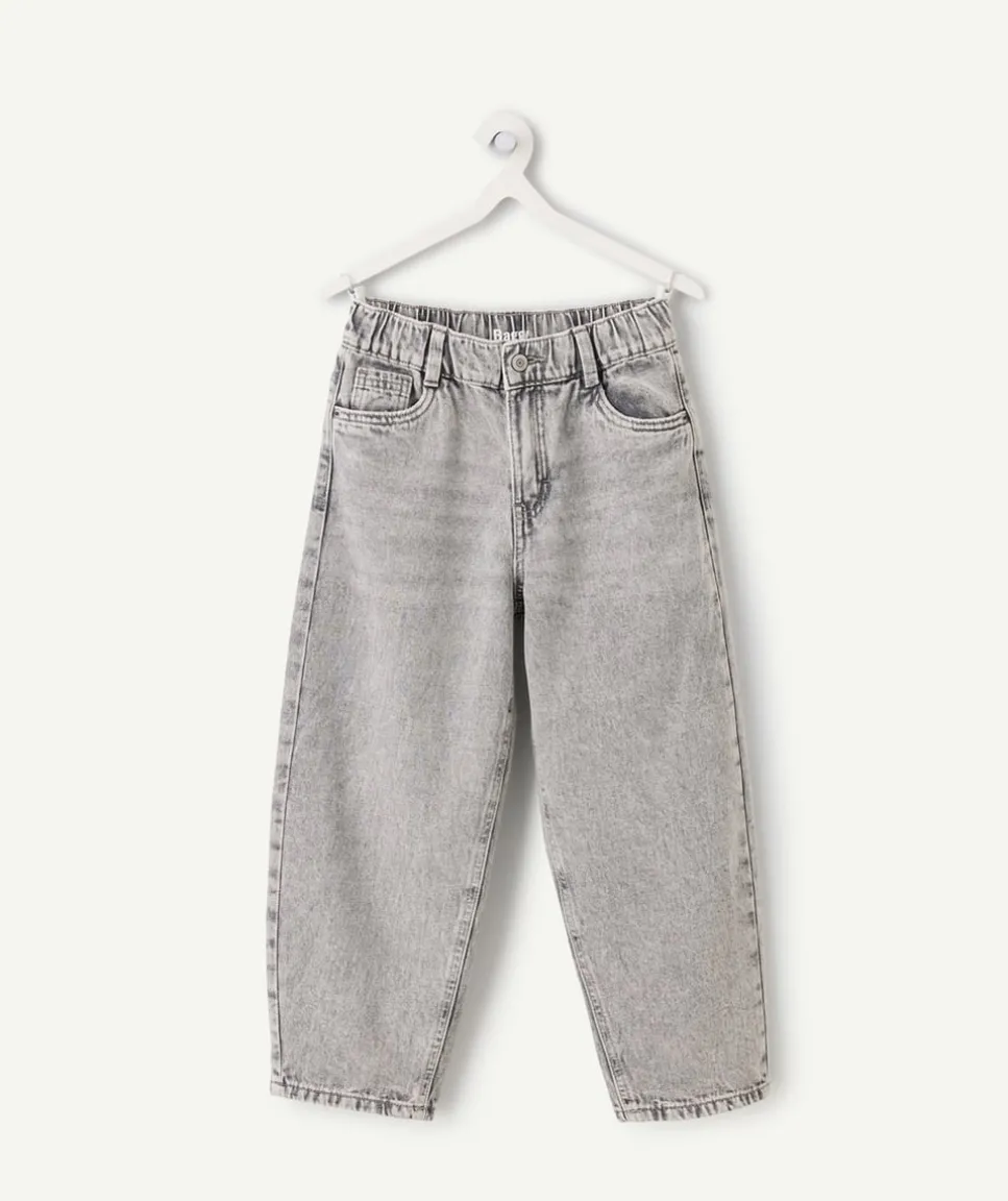 Jean garçon baggy denim gris