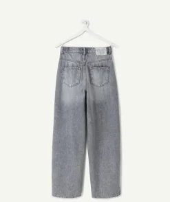 Jean garçon baggy gris blanchi