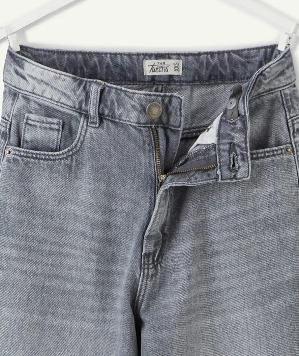 Jean garçon baggy gris blanchi