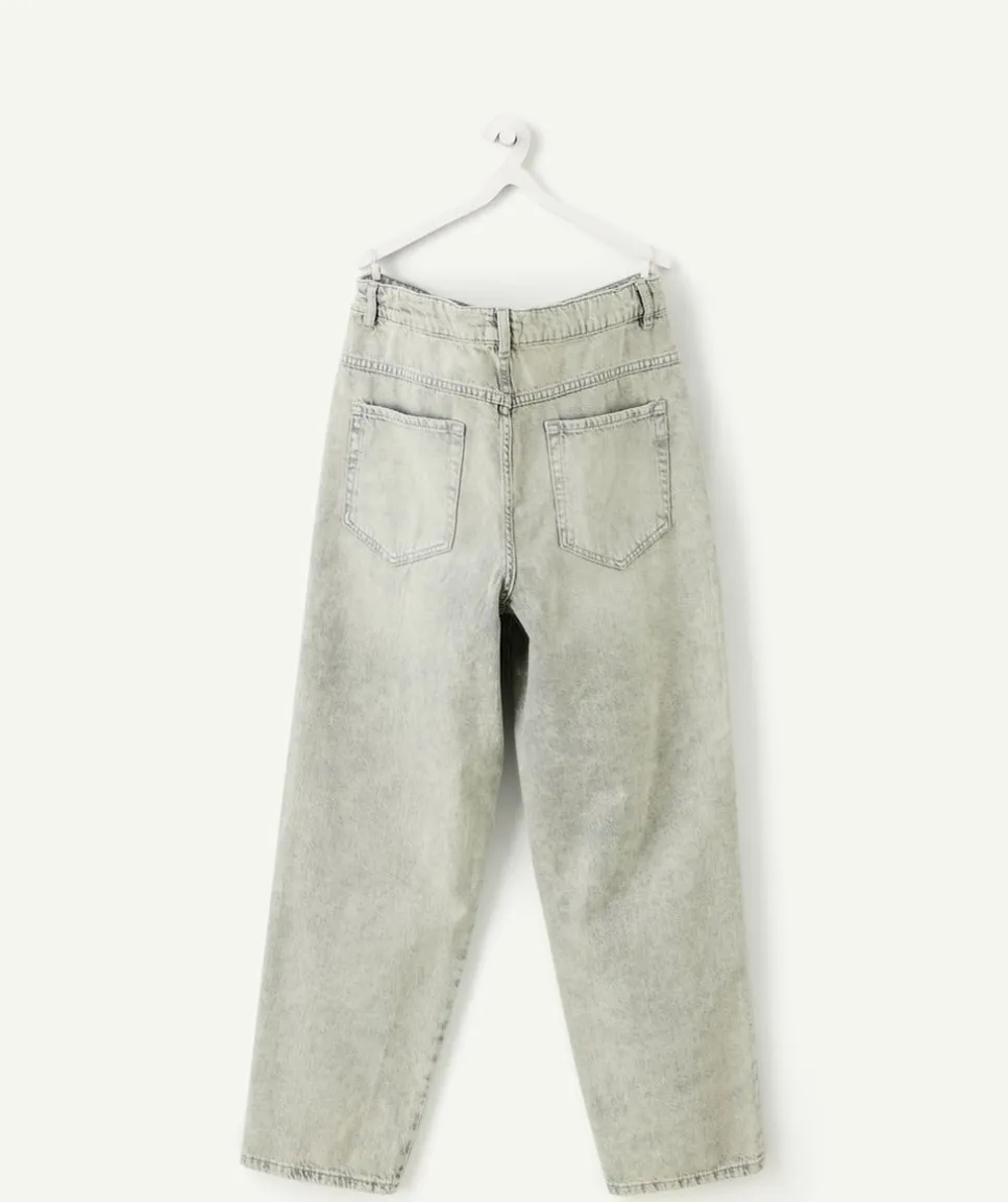 Jean garçon baggy gris délavé
