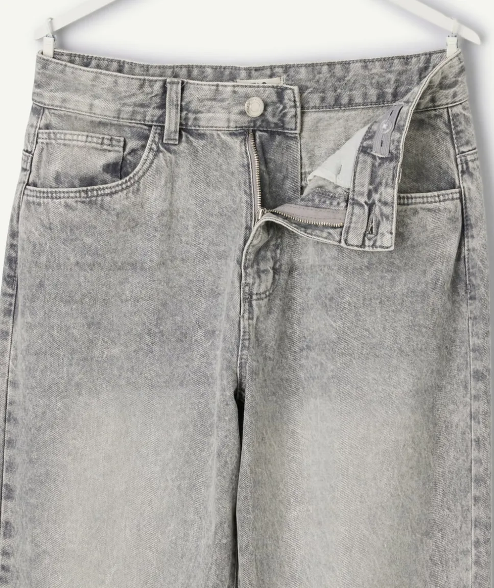 Jean garçon baggy gris délavé