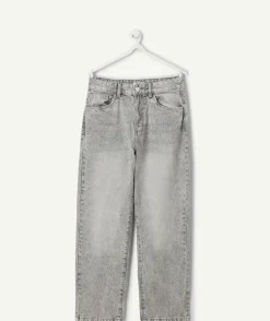 Jean garçon baggy gris délavé