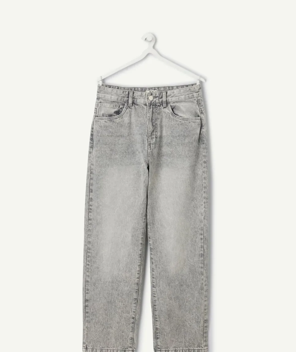 Jean garçon baggy gris délavé